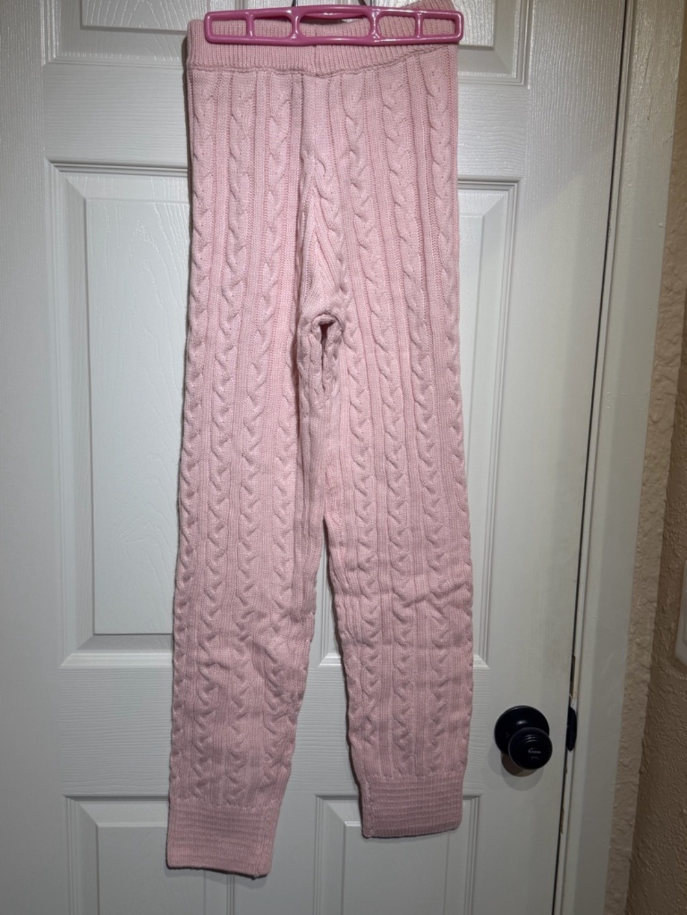 Fashion Nova Blush "Meet me half way" Cable-Knit Joggers
